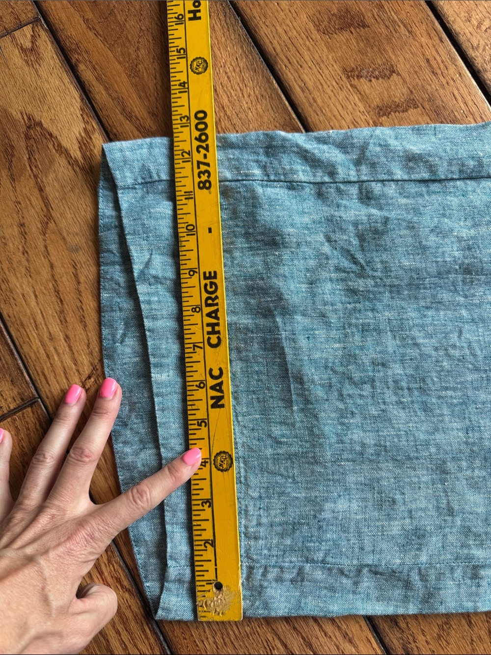 FLAX Pants Womens Sz P Teal Blue Linen Wide Leg Elastic Waist Boho Beach Pockets - Picture 11 of 11